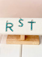 Sign Here Initial Stone Pendant MADE TO ORDER-Squash Blossom Necklaces-Krush Kandy, Women's Online Fashion Boutique Located in Phoenix, Arizona (Scottsdale Area)