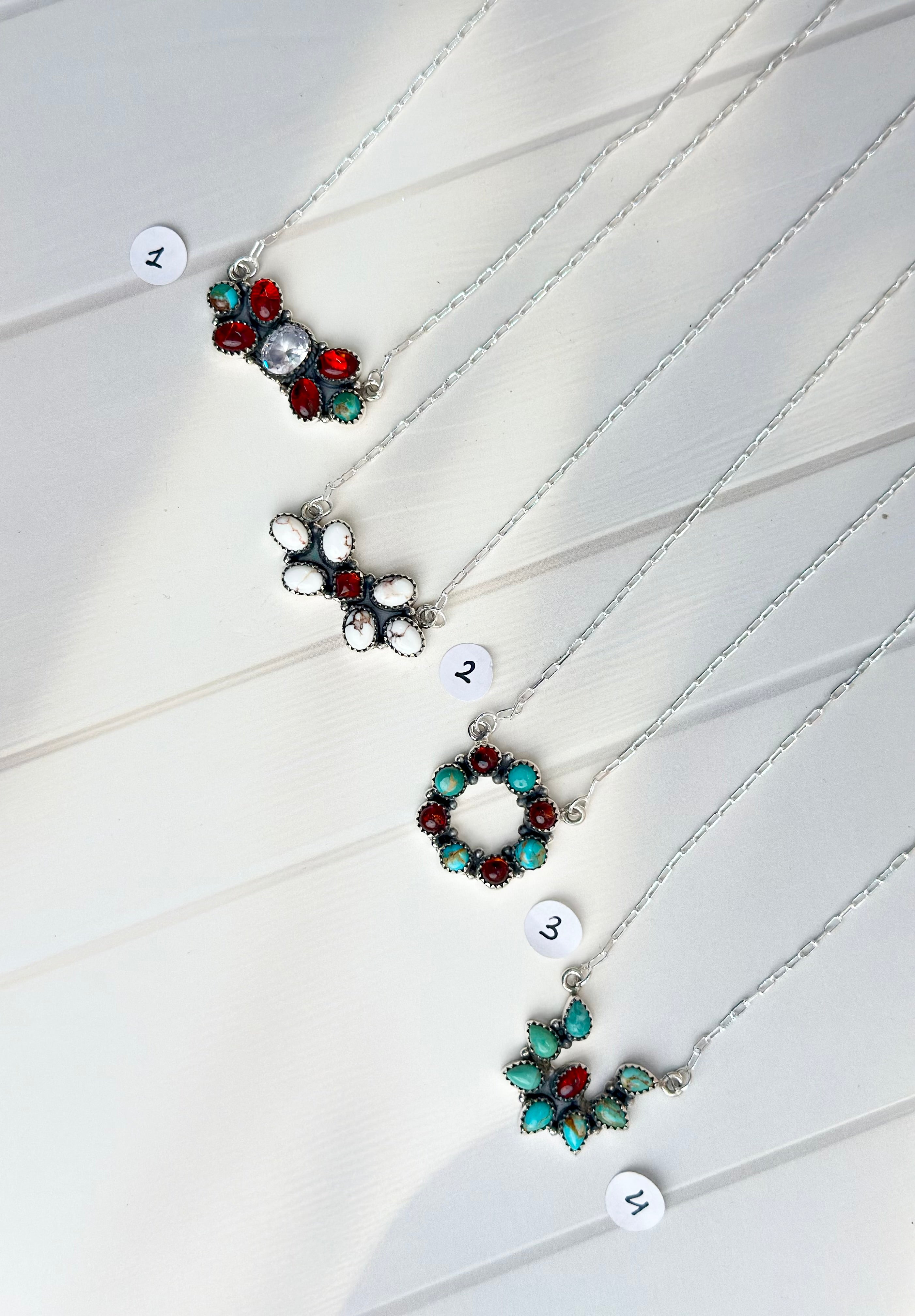 Amber, Turquoise & Crystal Dainty Necklaces-Necklaces-Krush Kandy, Women's Online Fashion Boutique Located in Phoenix, Arizona (Scottsdale Area)