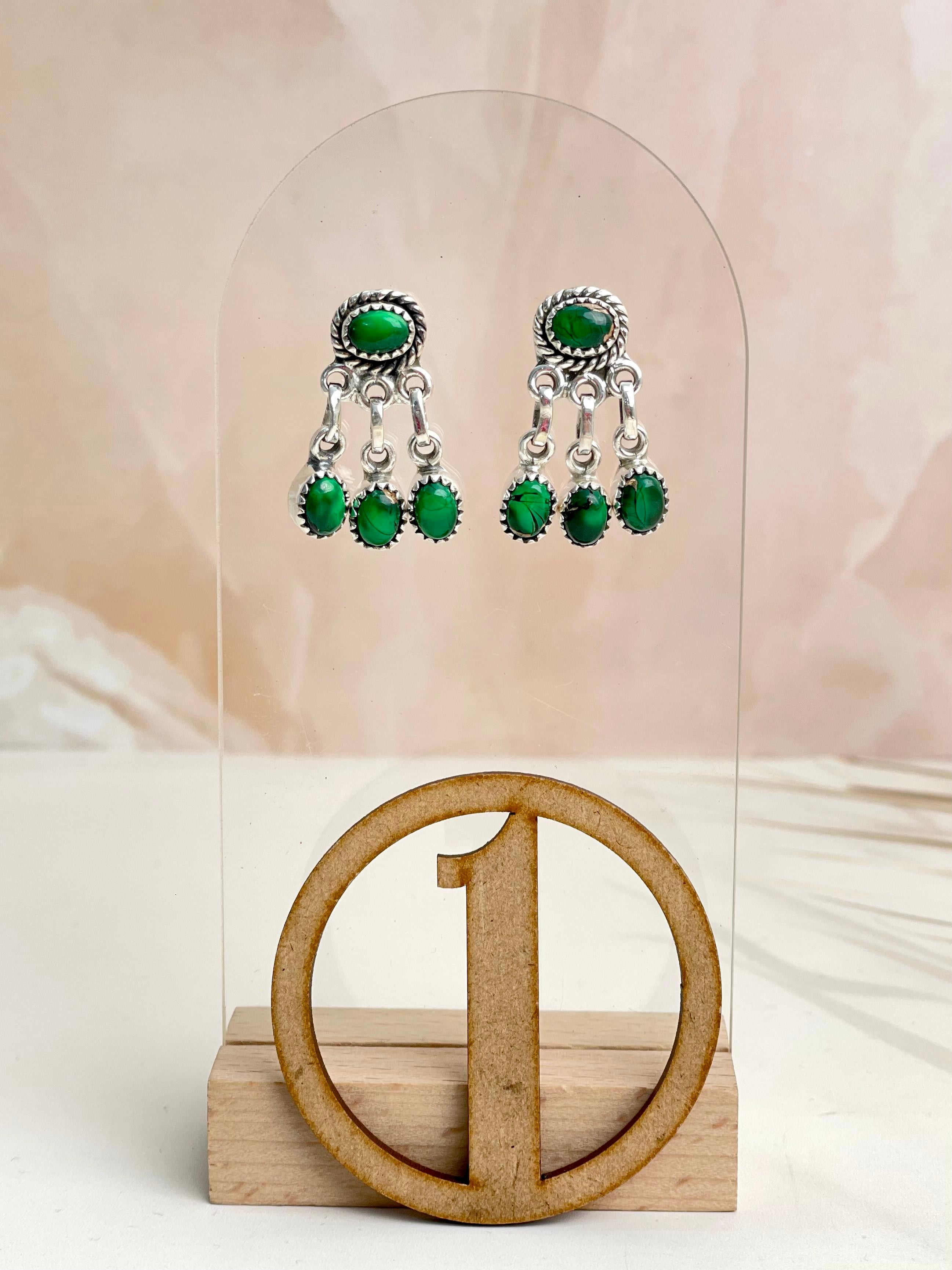 Irish Green Dahlia Studs sno 2-Earrings-Krush Kandy, Women's Online Fashion Boutique Located in Phoenix, Arizona (Scottsdale Area)
