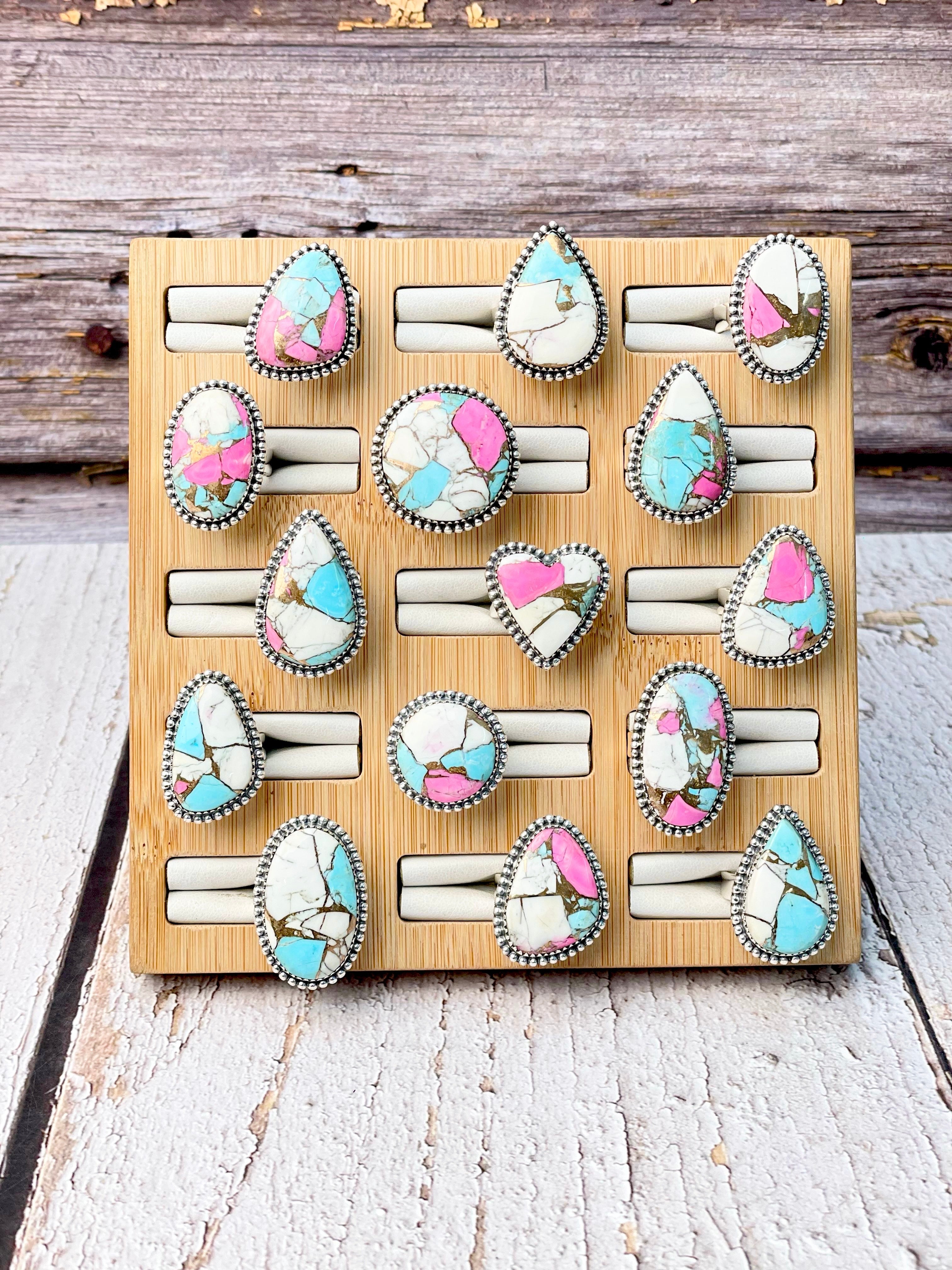 One Of A Kind Pink Turquoise Slab Rings MADE TO ORDER-Ring Sizers-Krush Kandy, Women's Online Fashion Boutique Located in Phoenix, Arizona (Scottsdale Area)