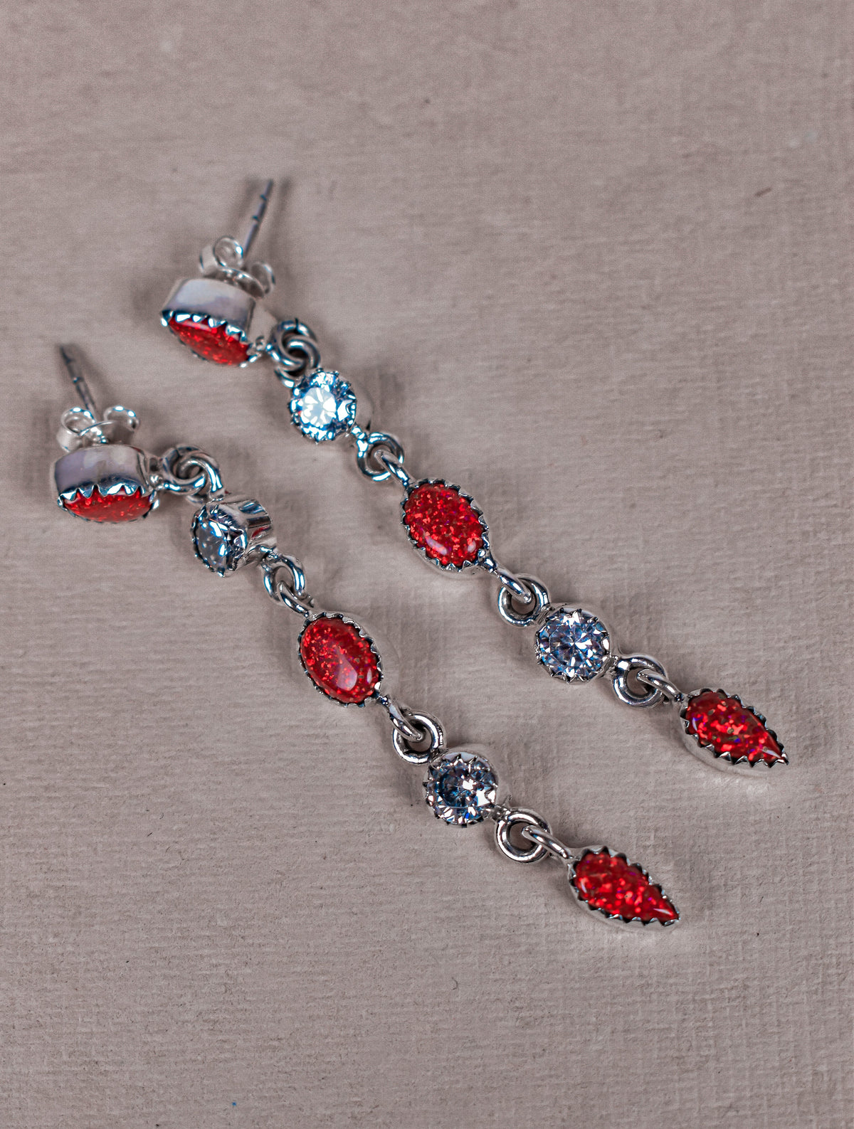 Triple Double Dangle Earrings-Drop Earrings-Krush Kandy, Women's Online Fashion Boutique Located in Phoenix, Arizona (Scottsdale Area)