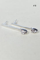 Silver Solitaire Bar Earrings-Drop Earrings-Krush Kandy, Women's Online Fashion Boutique Located in Phoenix, Arizona (Scottsdale Area)