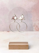Tiffany's Triangle Single Stone Hoops-Earrings-Krush Kandy, Women's Online Fashion Boutique Located in Phoenix, Arizona (Scottsdale Area)