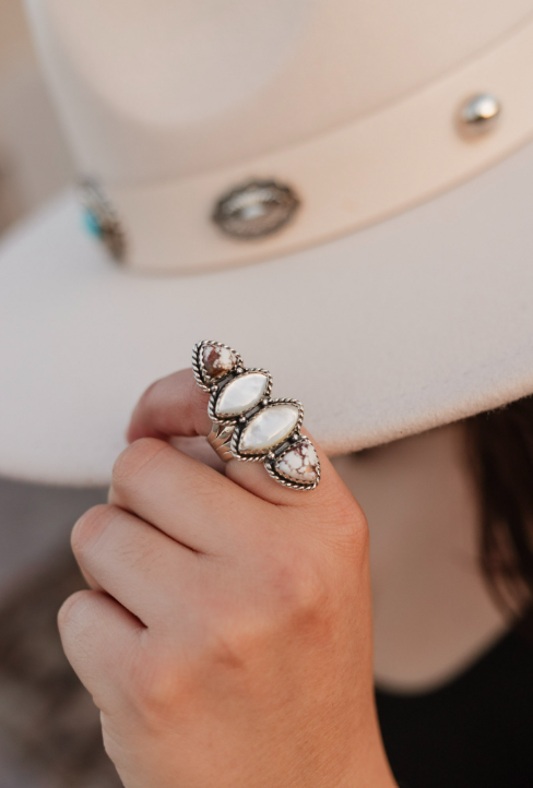 Krush Exclusive White Shell Crawler Ring-Crawler Rings-Krush Kandy, Women's Online Fashion Boutique Located in Phoenix, Arizona (Scottsdale Area)