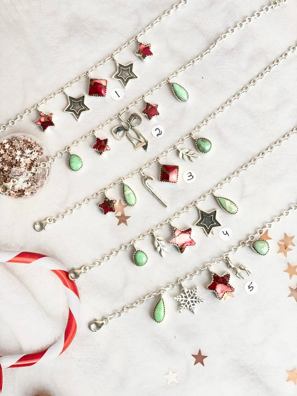 One Of A Kind Holiday Charm Bracelets-Bracelets-Krush Kandy, Women's Online Fashion Boutique Located in Phoenix, Arizona (Scottsdale Area)
