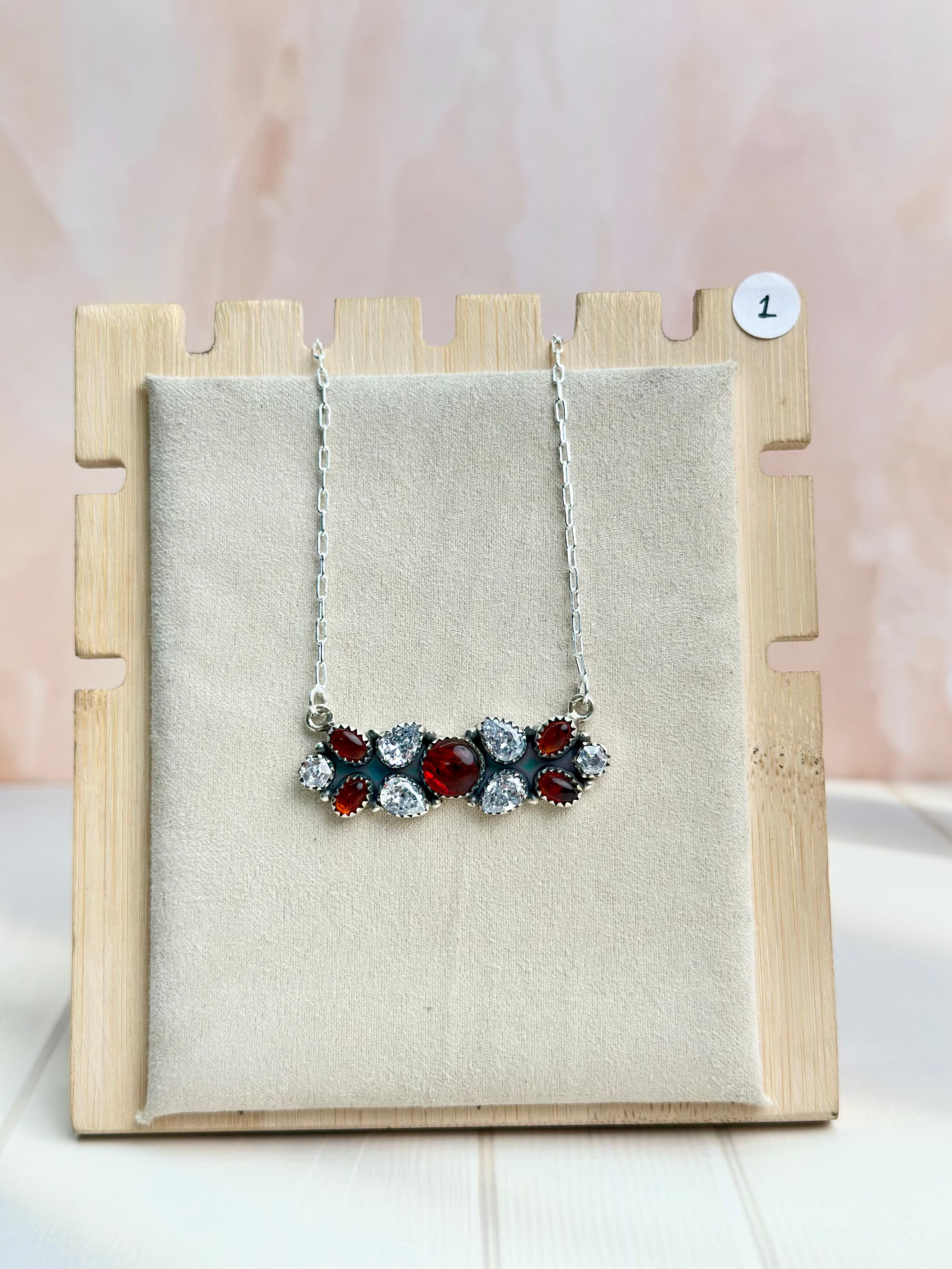 Amber, Turquoise & Crystal Necklaces-Necklaces-Krush Kandy, Women's Online Fashion Boutique Located in Phoenix, Arizona (Scottsdale Area)