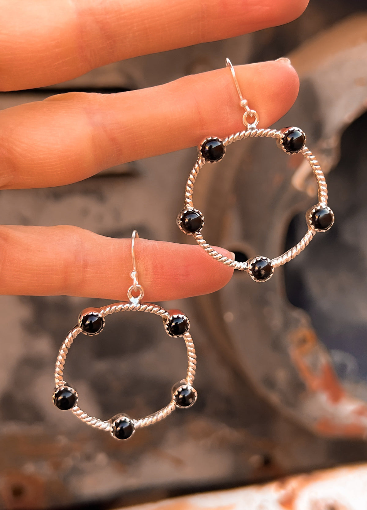 Twisted Rope Stone Hoop Earrings-Hoop Earrings-Krush Kandy, Women's Online Fashion Boutique Located in Phoenix, Arizona (Scottsdale Area)