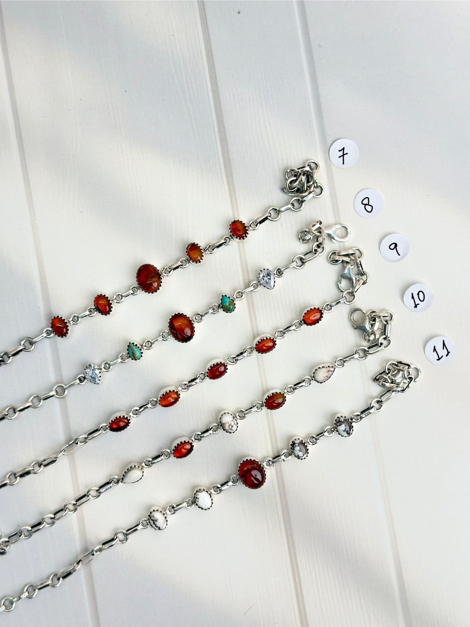 Amber, Turquoise & Crystal Bracelets-Bracelets-Krush Kandy, Women's Online Fashion Boutique Located in Phoenix, Arizona (Scottsdale Area)