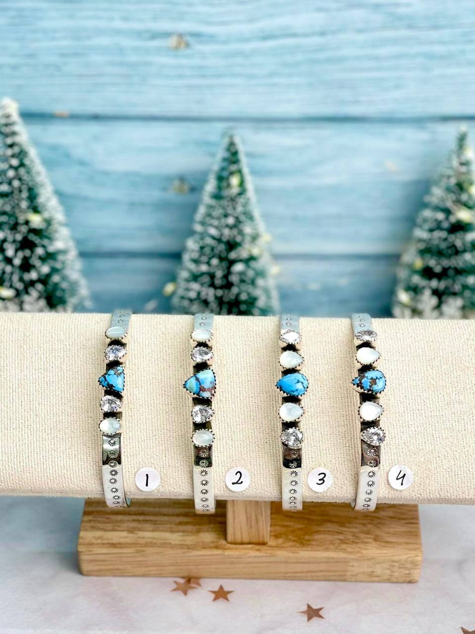 Golden Hills White Shell & Crystal Sterling Stamped Cuff-Bracelets-Krush Kandy, Women's Online Fashion Boutique Located in Phoenix, Arizona (Scottsdale Area)