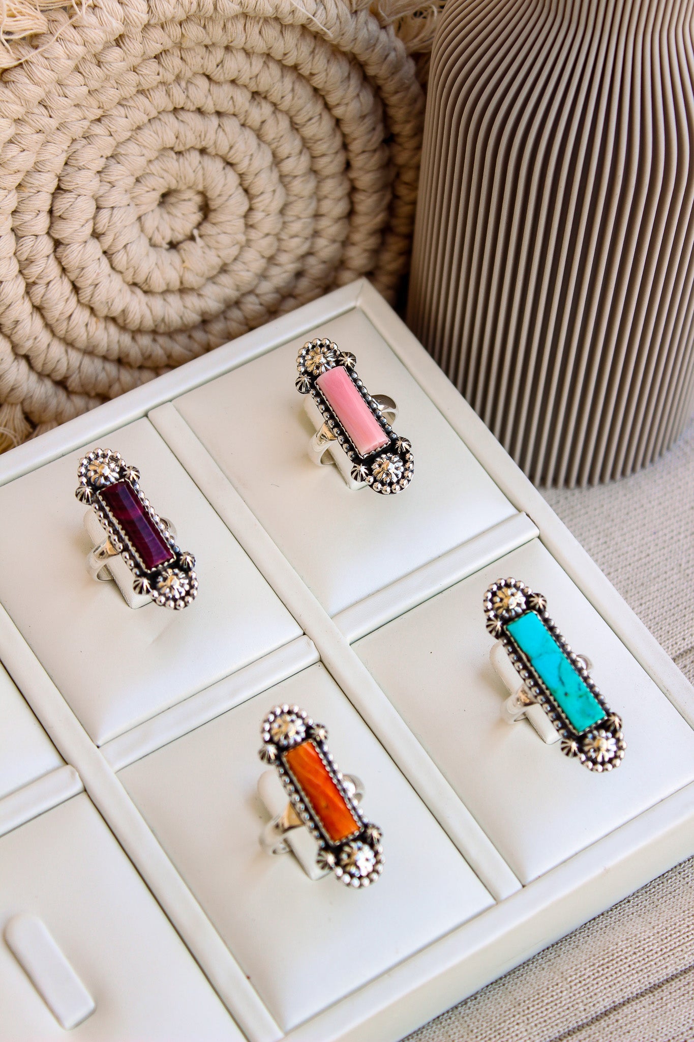 Long Bar Concho Studded Ring-Bar Rings-Krush Kandy, Women's Online Fashion Boutique Located in Phoenix, Arizona (Scottsdale Area)