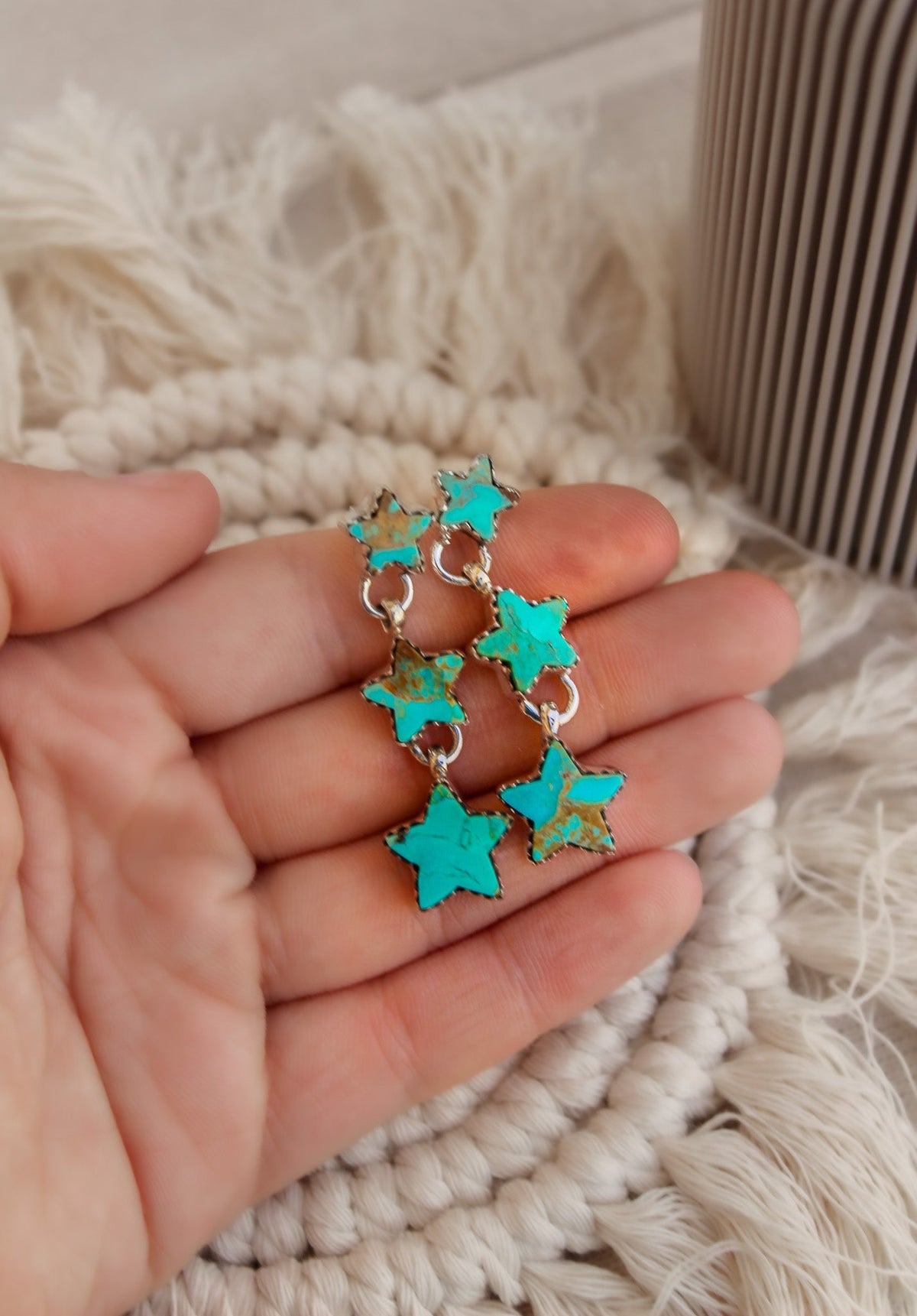 Star Trio Stone Drop Earrings-Drop Earrings-Krush Kandy, Women's Online Fashion Boutique Located in Phoenix, Arizona (Scottsdale Area)