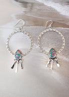 Sunny Stamped Stone Fringe Earrings PREORDER-Drop Earrings-Krush Kandy, Women's Online Fashion Boutique Located in Phoenix, Arizona (Scottsdale Area)