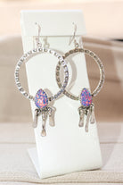 Sunny Stamped Stone Fringe Earrings PREORDER-Drop Earrings-Krush Kandy, Women's Online Fashion Boutique Located in Phoenix, Arizona (Scottsdale Area)