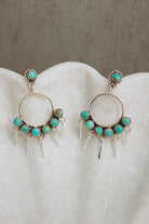 7 Jewel Hoop Studded Dangle Earring-Drop Earrings-Krush Kandy, Women's Online Fashion Boutique Located in Phoenix, Arizona (Scottsdale Area)