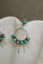 7 Jewel Hoop Studded Dangle Earring-Drop Earrings-Krush Kandy, Women's Online Fashion Boutique Located in Phoenix, Arizona (Scottsdale Area)