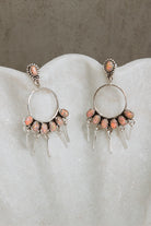 7 Jewel Hoop Studded Dangle Earring-Drop Earrings-Krush Kandy, Women's Online Fashion Boutique Located in Phoenix, Arizona (Scottsdale Area)