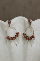 7 Jewel Hoop Studded Dangle Earring-Drop Earrings-Krush Kandy, Women's Online Fashion Boutique Located in Phoenix, Arizona (Scottsdale Area)
