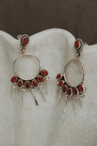 7 Jewel Hoop Studded Dangle Earring-Drop Earrings-Krush Kandy, Women's Online Fashion Boutique Located in Phoenix, Arizona (Scottsdale Area)