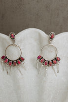 7 Jewel Hoop Studded Dangle Earring-Drop Earrings-Krush Kandy, Women's Online Fashion Boutique Located in Phoenix, Arizona (Scottsdale Area)