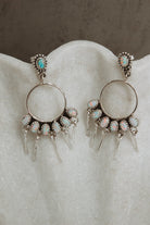 7 Jewel Hoop Studded Dangle Earring-Drop Earrings-Krush Kandy, Women's Online Fashion Boutique Located in Phoenix, Arizona (Scottsdale Area)