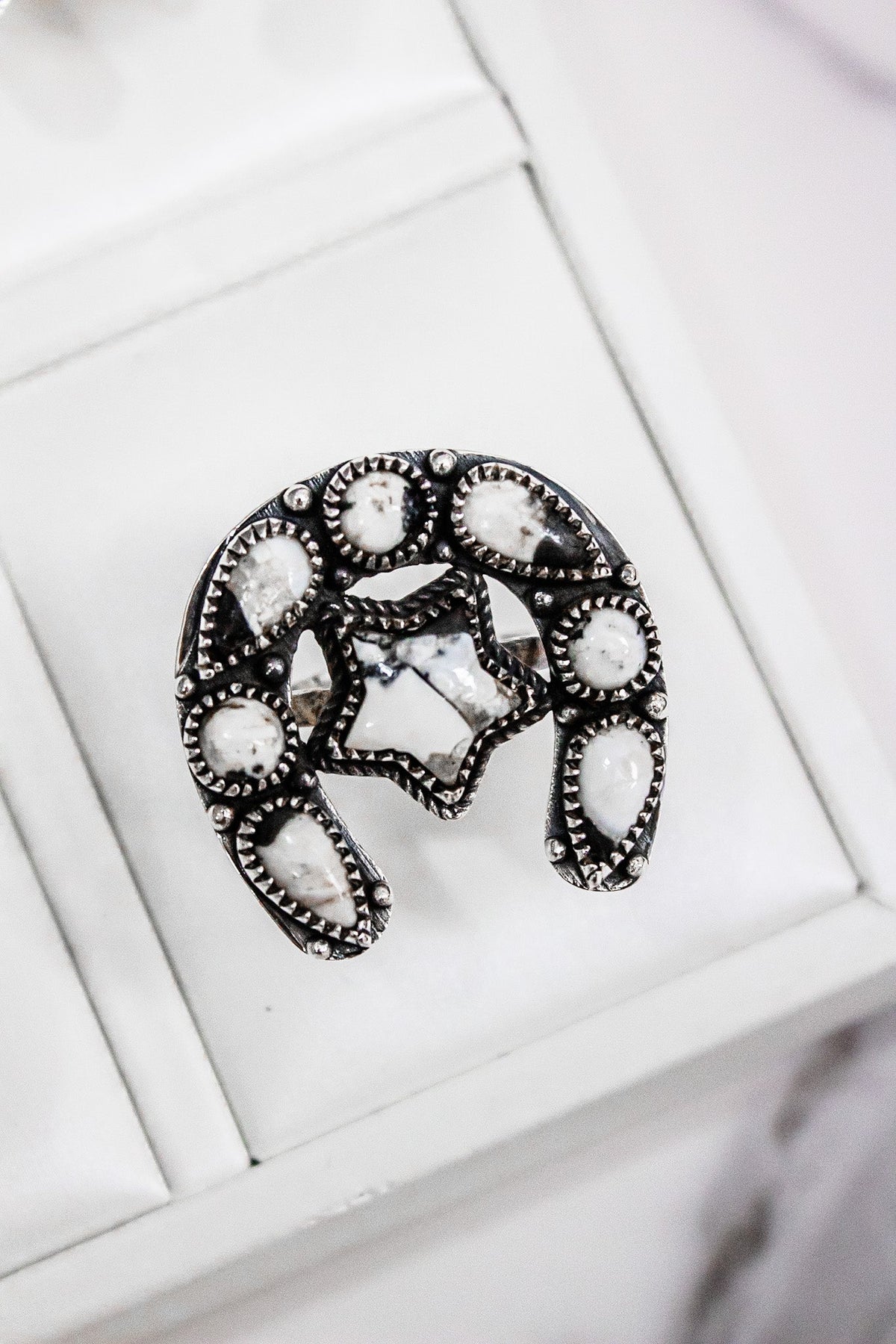Horseshoe & Star Stone Cluster Ring-Cluster Rings-Krush Kandy, Women's Online Fashion Boutique Located in Phoenix, Arizona (Scottsdale Area)