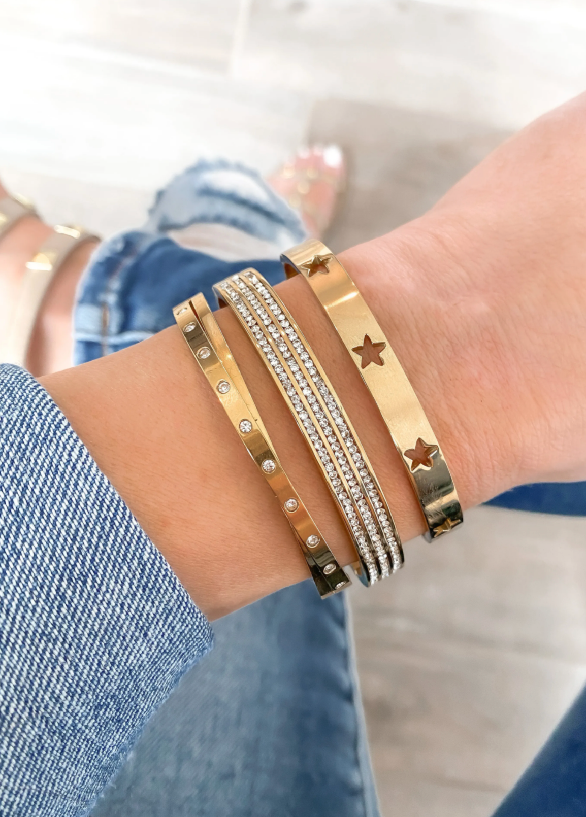 Counting The Stars Bangle Bracelet-Bracelets-Krush Kandy, Women's Online Fashion Boutique Located in Phoenix, Arizona (Scottsdale Area)