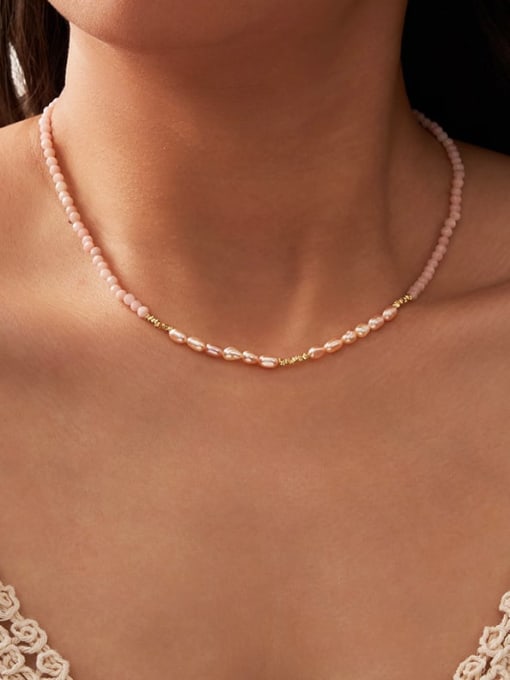 Dreamy Pink Natural Stone Bohemian Beaded Necklace-Necklaces-Krush Kandy, Women's Online Fashion Boutique Located in Phoenix, Arizona (Scottsdale Area)