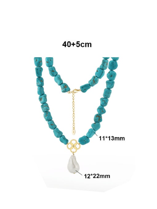 Kandy Turquoise & Pearl Vintage Beaded Necklace-Necklaces-Krush Kandy, Women's Online Fashion Boutique Located in Phoenix, Arizona (Scottsdale Area)