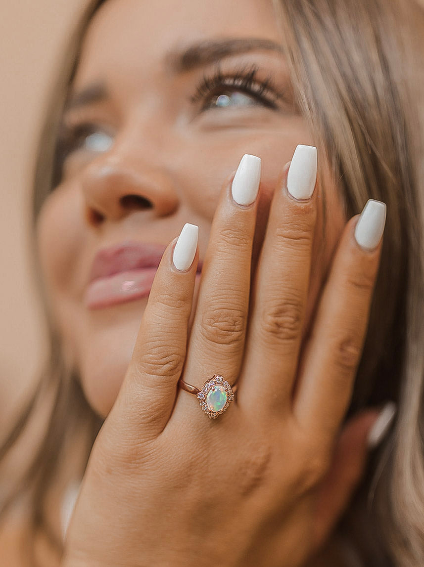 Endless Time Opal Ring MADE TO ORDER-Dainty Rings-Krush Kandy, Women's Online Fashion Boutique Located in Phoenix, Arizona (Scottsdale Area)
