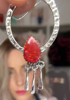 Sunny Stamped Stone Fringe Earrings PREORDER-Drop Earrings-Krush Kandy, Women's Online Fashion Boutique Located in Phoenix, Arizona (Scottsdale Area)