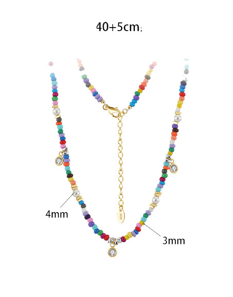 Natural Stone Round Trend Beaded Necklace-Necklaces-Krush Kandy, Women's Online Fashion Boutique Located in Phoenix, Arizona (Scottsdale Area)