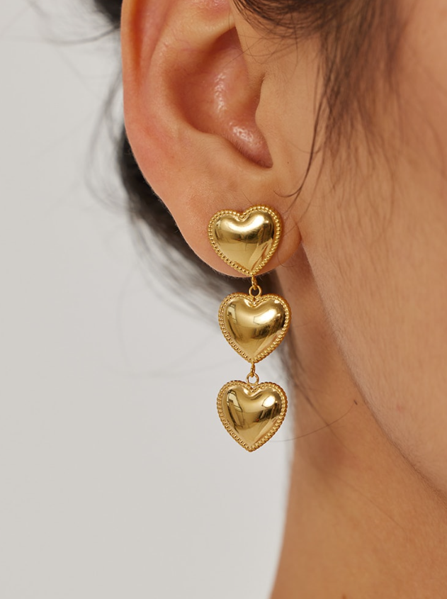 Stainless Steel Heart Trend Drop Earrings-Jewelry-Krush Kandy, Women's Online Fashion Boutique Located in Phoenix, Arizona (Scottsdale Area)