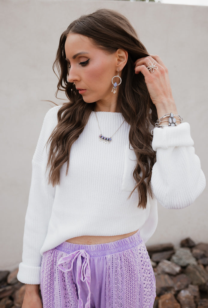 Sunny Stamped Stone Fringe Earrings PREORDER-Drop Earrings-Krush Kandy, Women's Online Fashion Boutique Located in Phoenix, Arizona (Scottsdale Area)