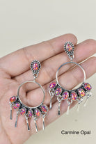 7 Jewel Hoop Studded Dangle Earring-Drop Earrings-Krush Kandy, Women's Online Fashion Boutique Located in Phoenix, Arizona (Scottsdale Area)
