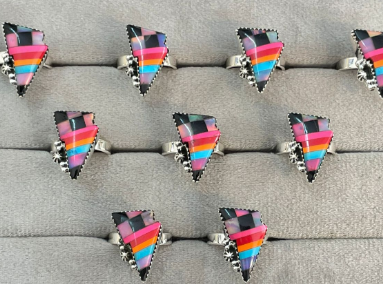 Multi Stone Cut Lightning Bolt Ring-Ring Sizers-Krush Kandy, Women's Online Fashion Boutique Located in Phoenix, Arizona (Scottsdale Area)