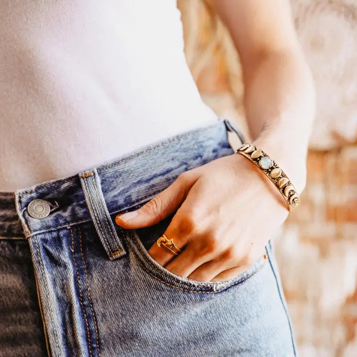 Moon Phases Cuff Bracelet-Bracelets-Krush Kandy, Women's Online Fashion Boutique Located in Phoenix, Arizona (Scottsdale Area)