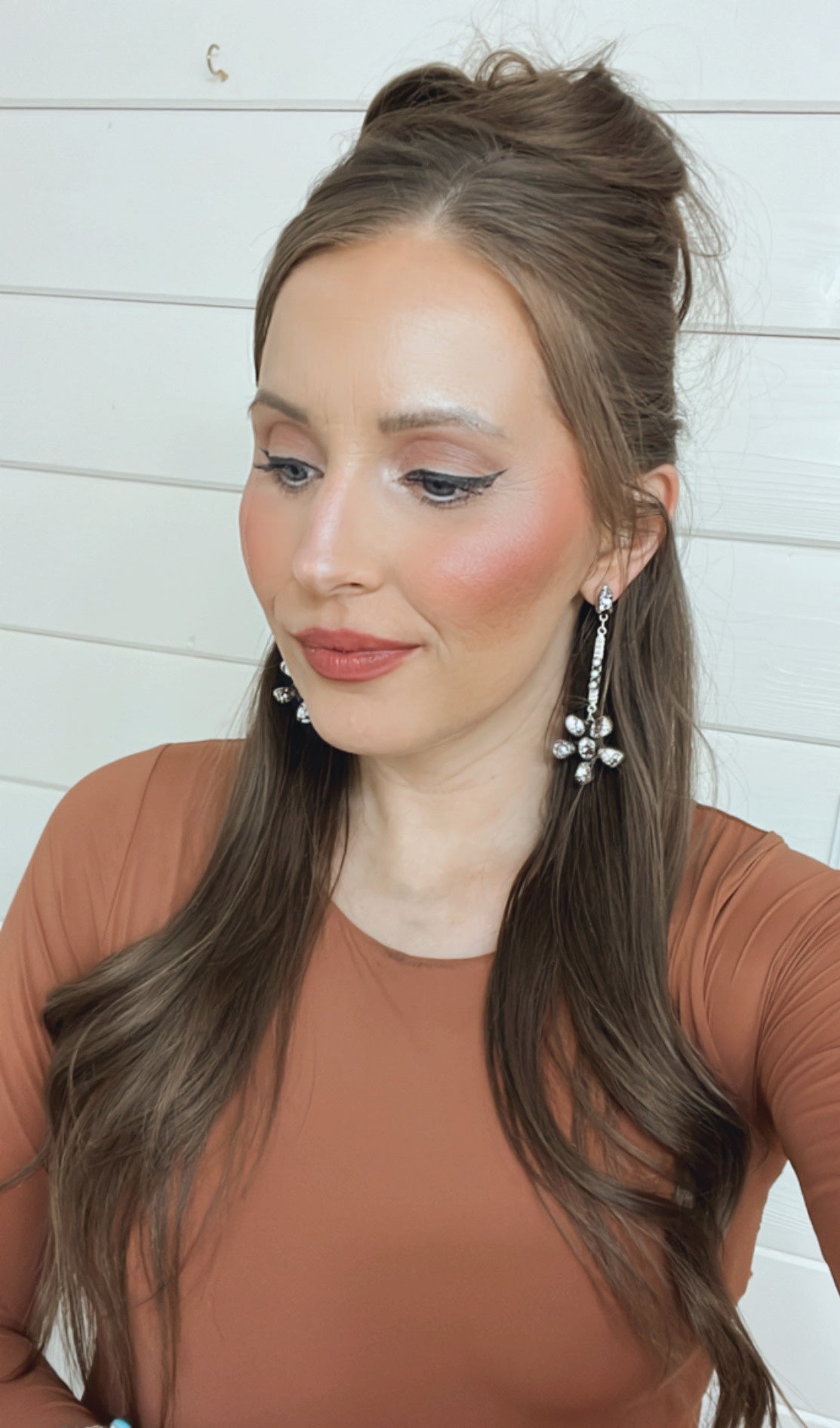 Soul Sister Flower Sterling Silver & Stone Earrings MADE TO ORDER-Drop Earrings-Krush Kandy, Women's Online Fashion Boutique Located in Phoenix, Arizona (Scottsdale Area)