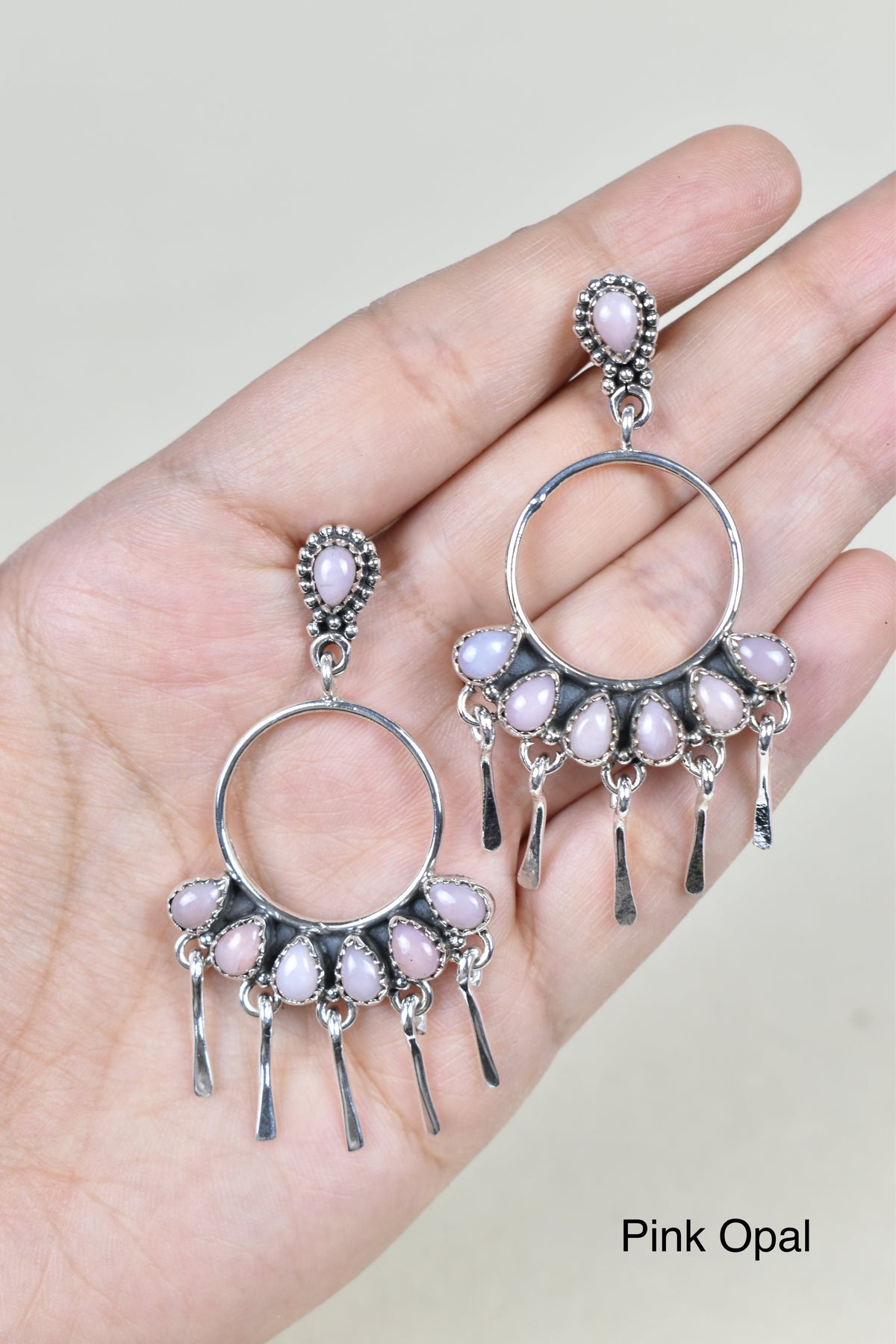 7 Jewel Hoop Studded Dangle Earring-Drop Earrings-Krush Kandy, Women's Online Fashion Boutique Located in Phoenix, Arizona (Scottsdale Area)