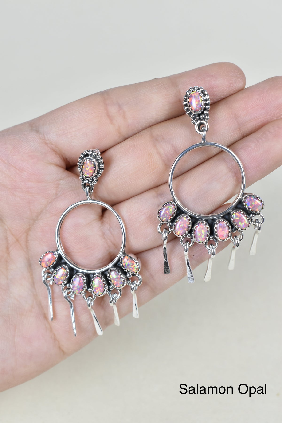 7 Jewel Hoop Studded Dangle Earring-Drop Earrings-Krush Kandy, Women's Online Fashion Boutique Located in Phoenix, Arizona (Scottsdale Area)