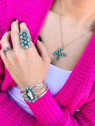 Sign Here Initial Stone Pendant MADE TO ORDER-Squash Blossom Necklaces-Krush Kandy, Women's Online Fashion Boutique Located in Phoenix, Arizona (Scottsdale Area)