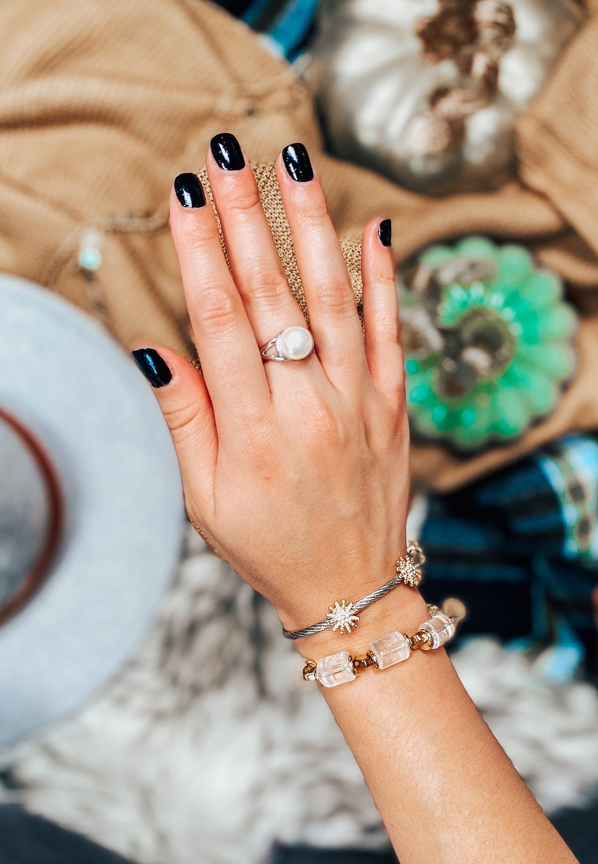 Persevere Pearl Ring-Band Rings-Krush Kandy, Women's Online Fashion Boutique Located in Phoenix, Arizona (Scottsdale Area)